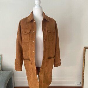 MOTHER Tan Suede Jacket with Pink Lining